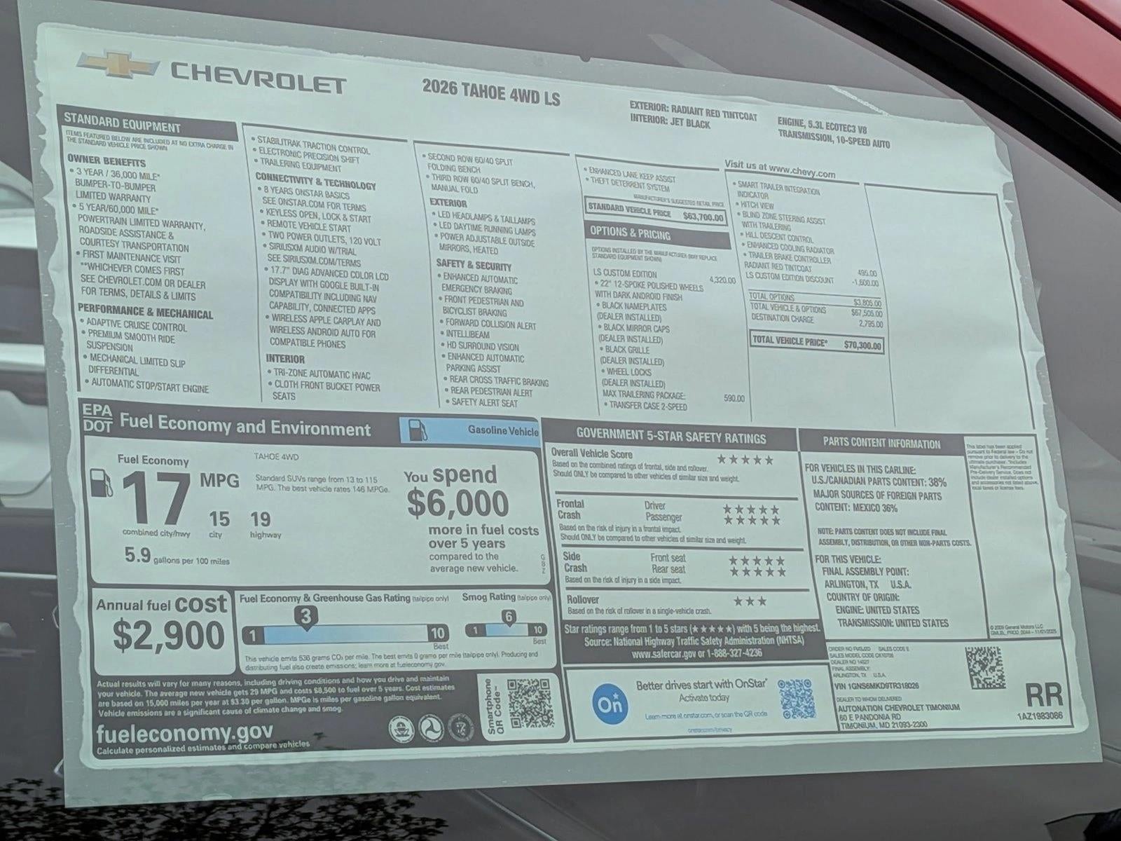 2026 Chevrolet Tahoe LS