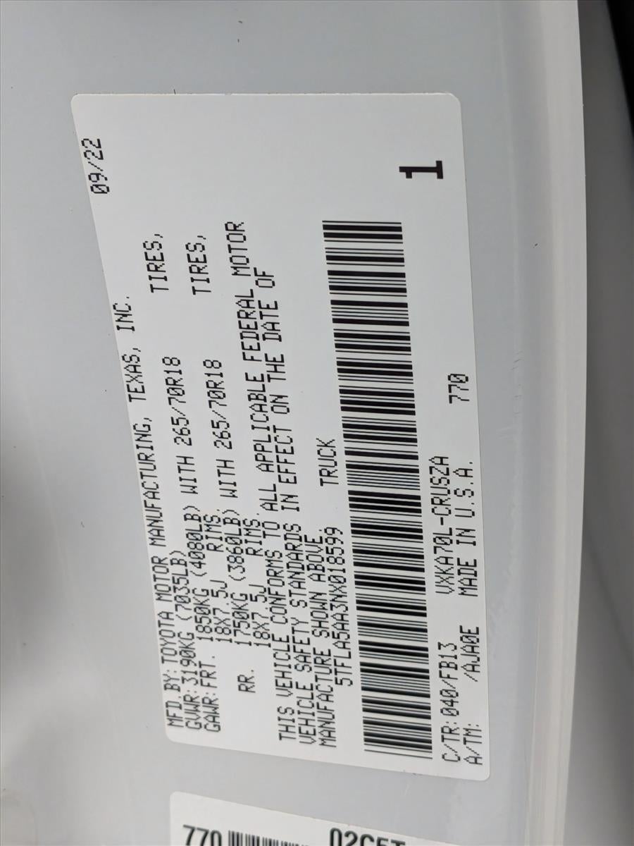 2022 Toyota Tundra 2WD SR5