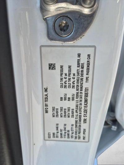 2021 Tesla Model 3 Standard Range Plus Rear-Wheel Drive