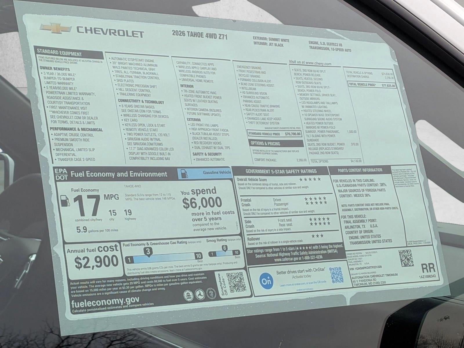 2026 Chevrolet Tahoe Z71