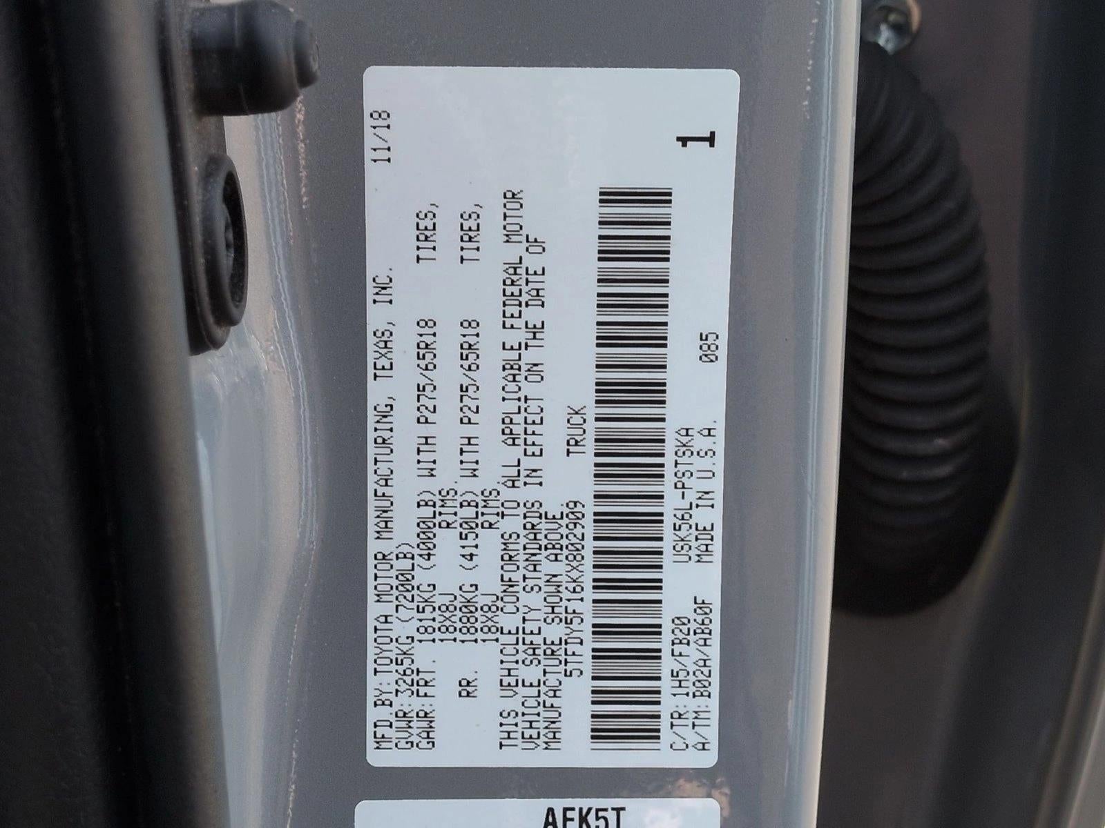 2019 Toyota Tundra SR5 5.7L V8