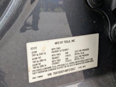 2022 Tesla Model Y Performance Dual Motor All-Wheel Drive