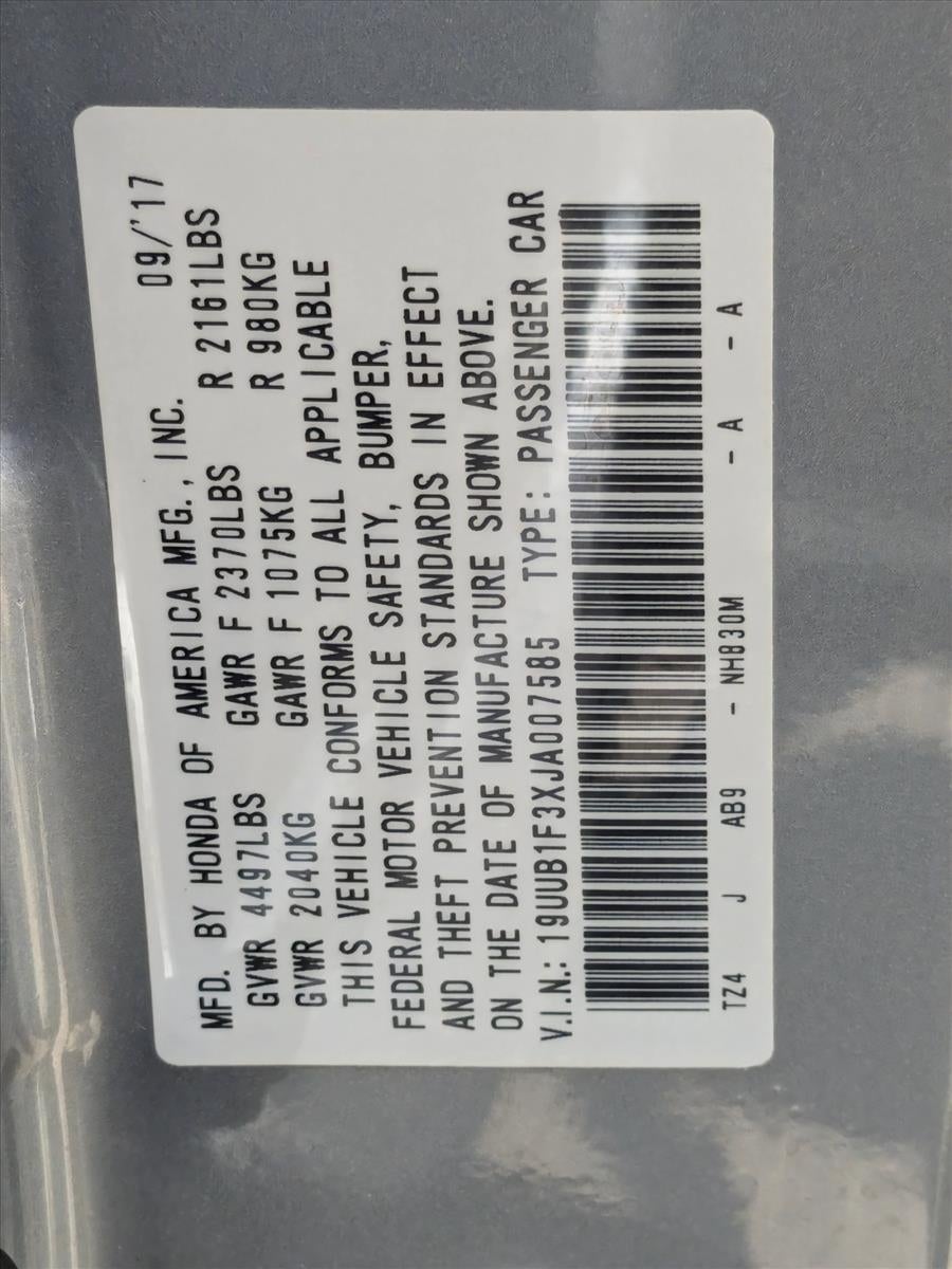 2018 Acura TLX 2.4L FWD