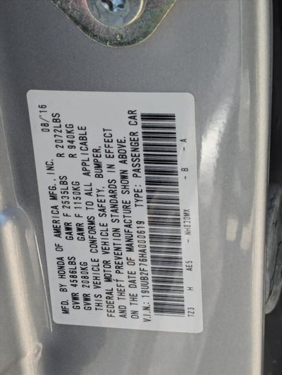 2017 Acura TLX FWD V6 w/Advance Pkg