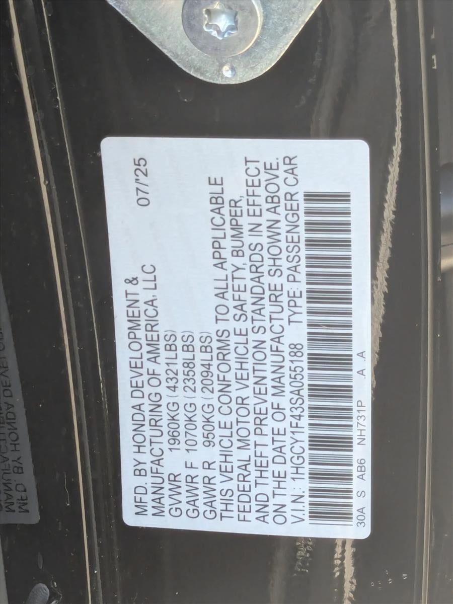 2025 Honda Accord Sedan SE CVT