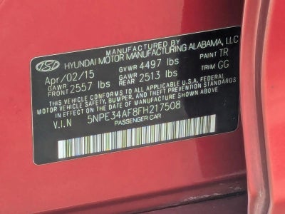 2015 Hyundai SONATA 4dr Sdn 2.4L Sport PZEV