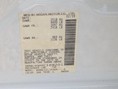 2019 Nissan Altima 2.5 SL AWD Sedan