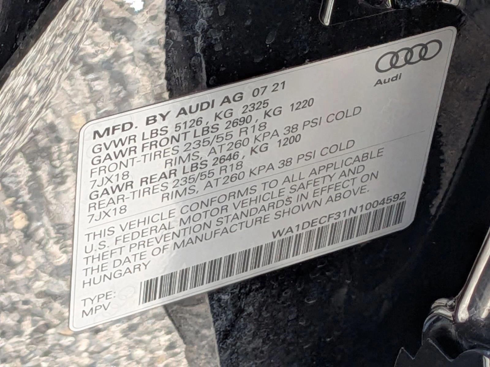 2022 Audi Q3 S line Premium 45 TFSI quattro