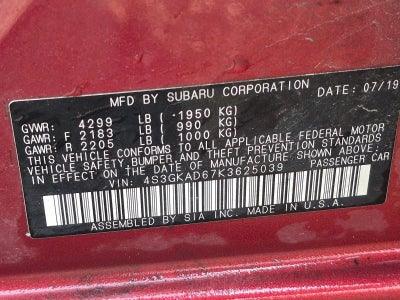 2019 Subaru Impreza 2.0i Premium 4-door CVT