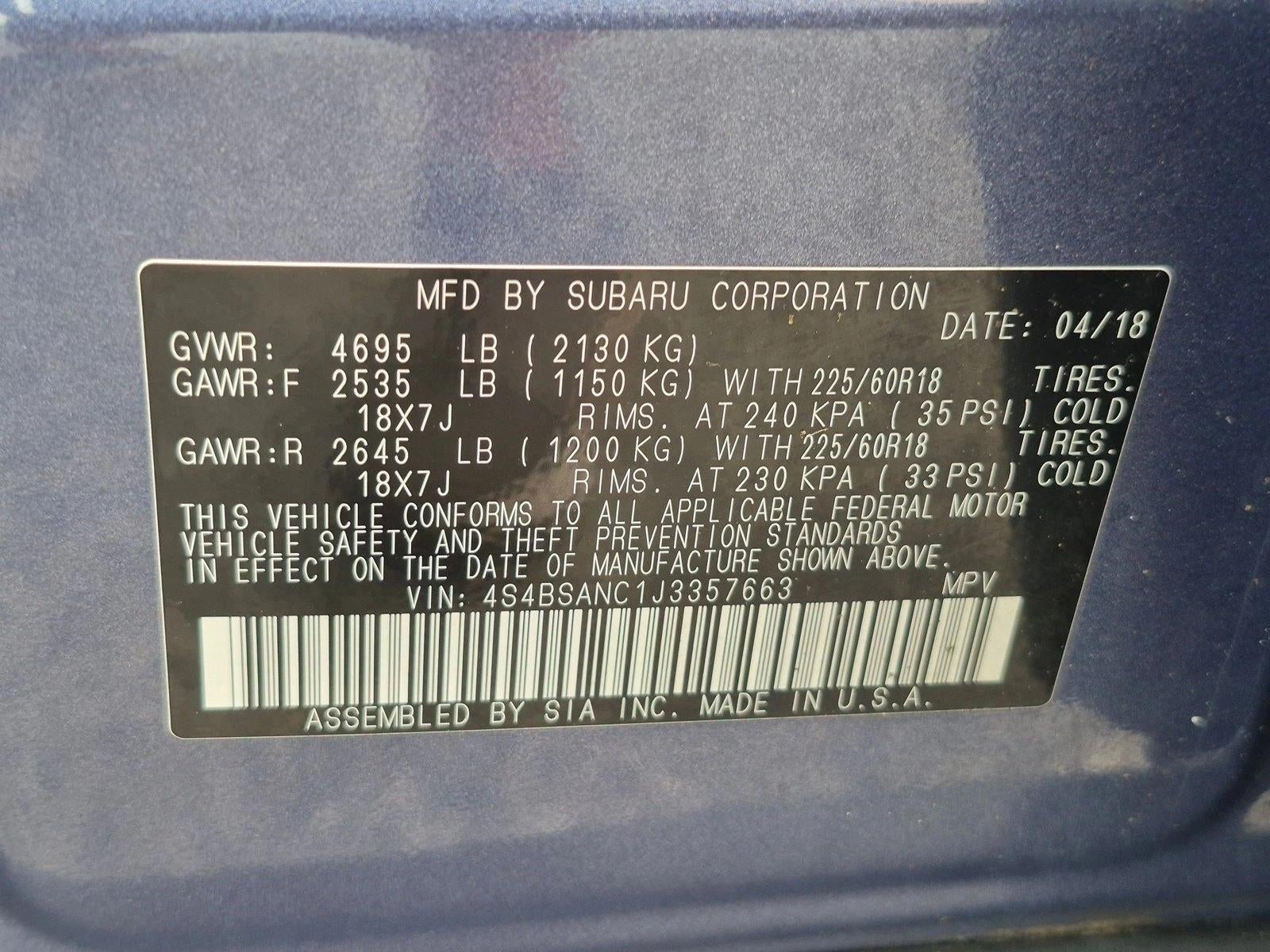 2018 Subaru Outback 2.5i Limited