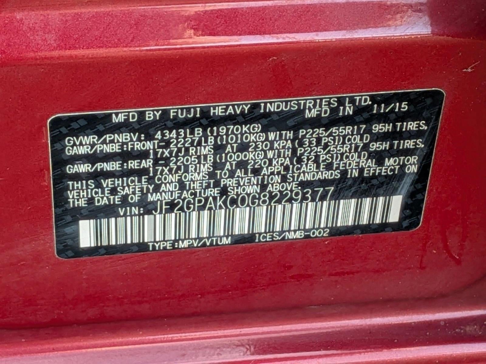 2016 Subaru Crosstrek 2.0i Limited CVT