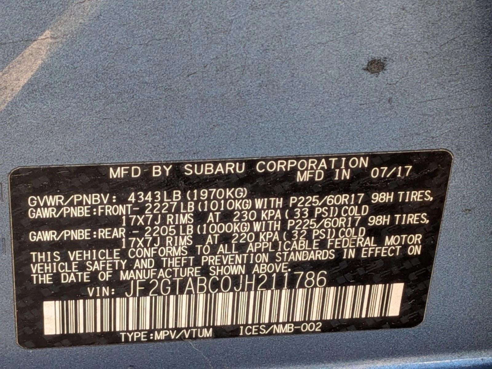 2018 Subaru Crosstrek 2.0i Premium CVT