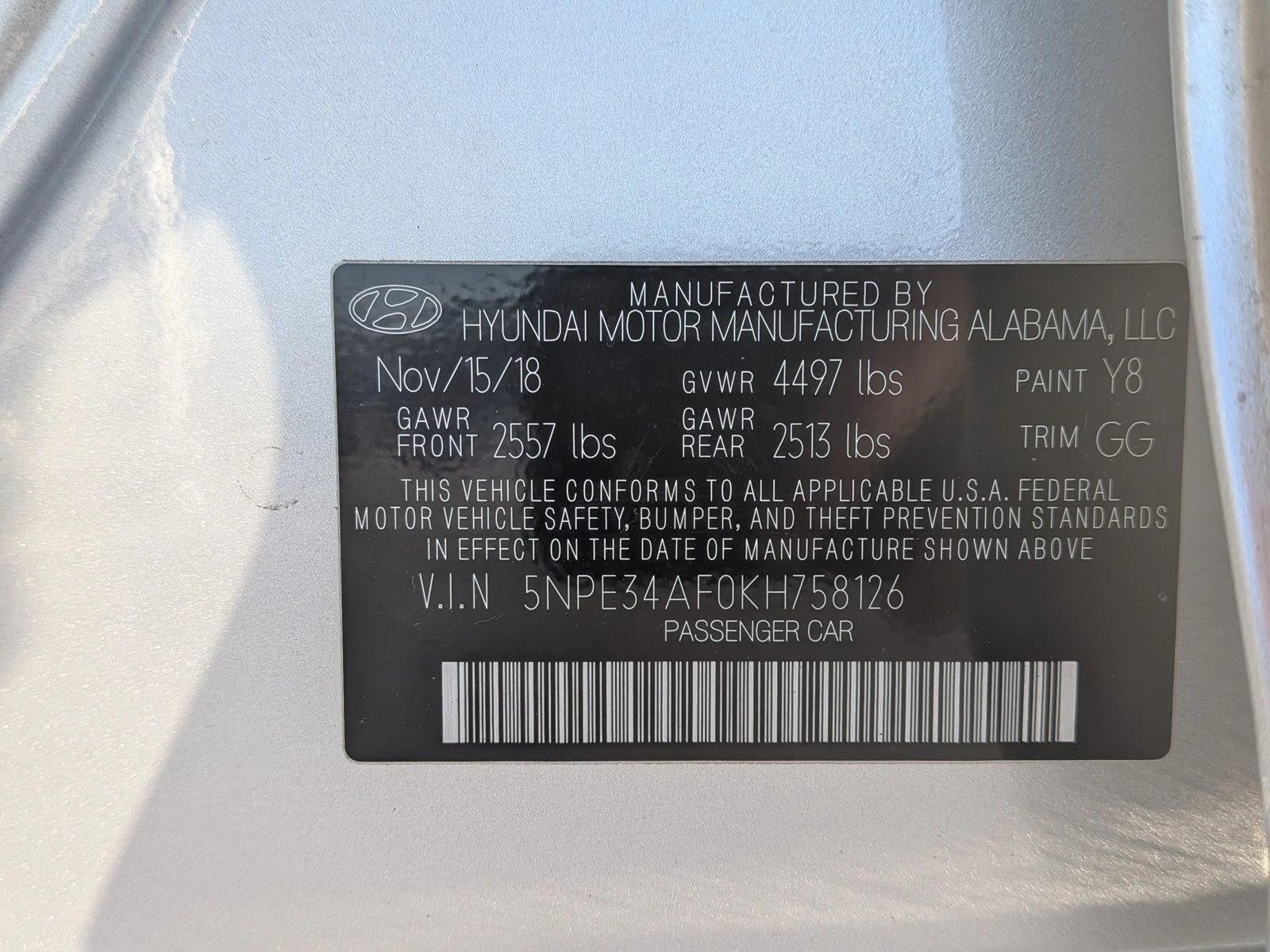 2019 Hyundai SONATA SEL 2.4L