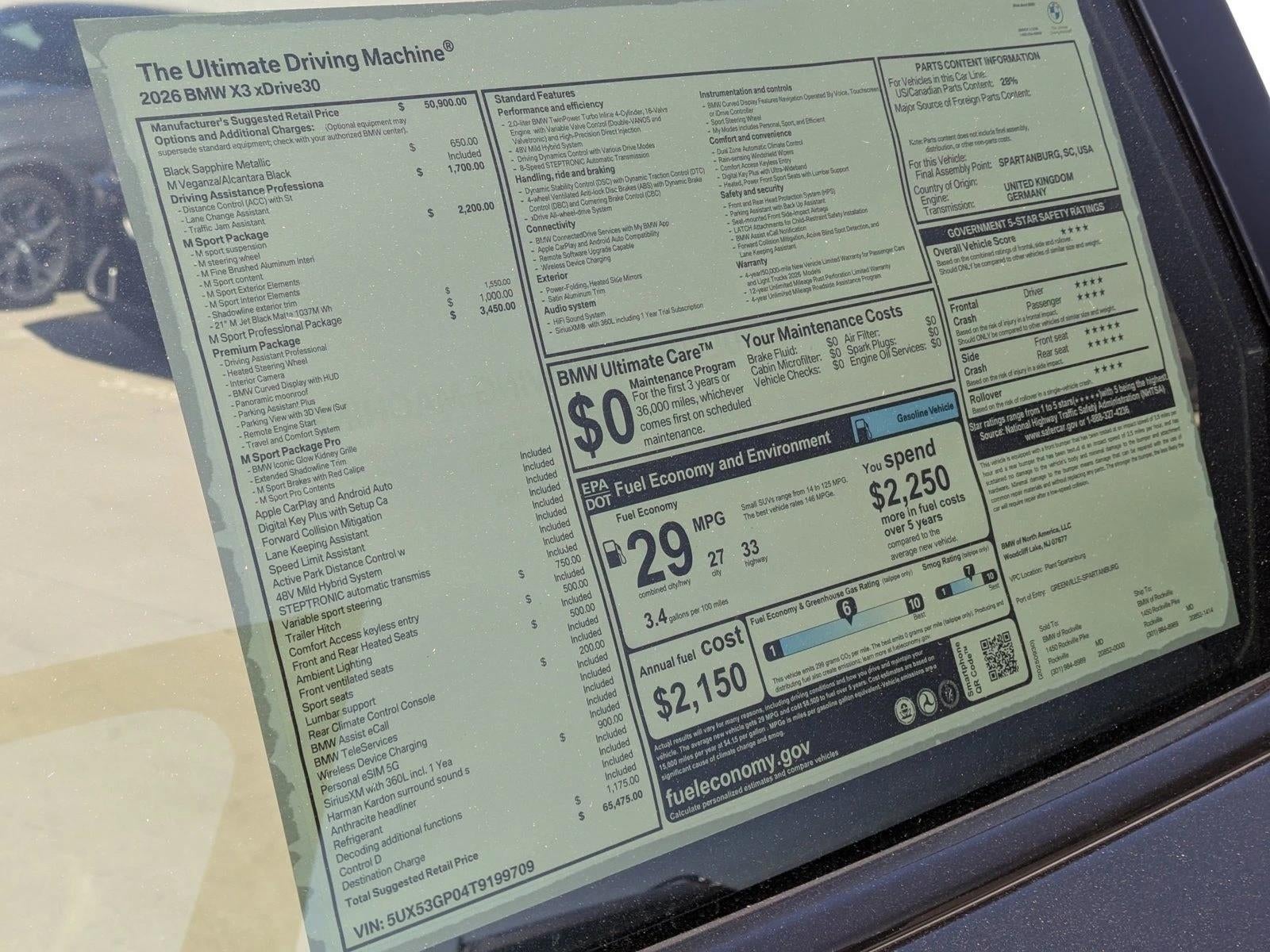 2026 BMW X3 30 xDrive Sports Activity Vehicle