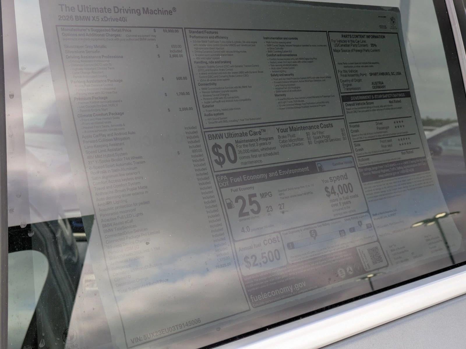 2026 BMW X5 xDrive40i Sports Activity Vehicle