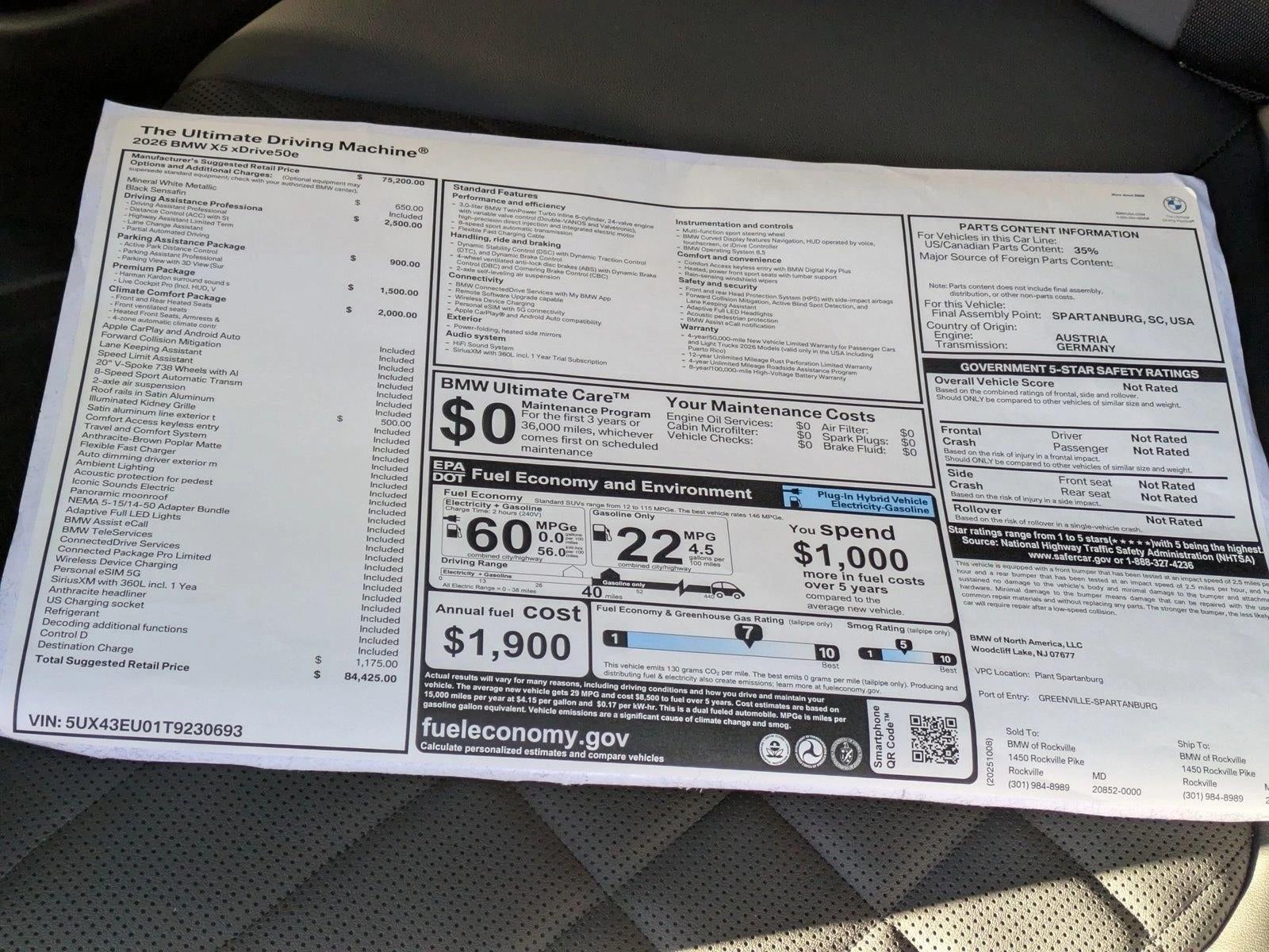 2026 BMW X5 xDrive50e Plug-In Hybrid