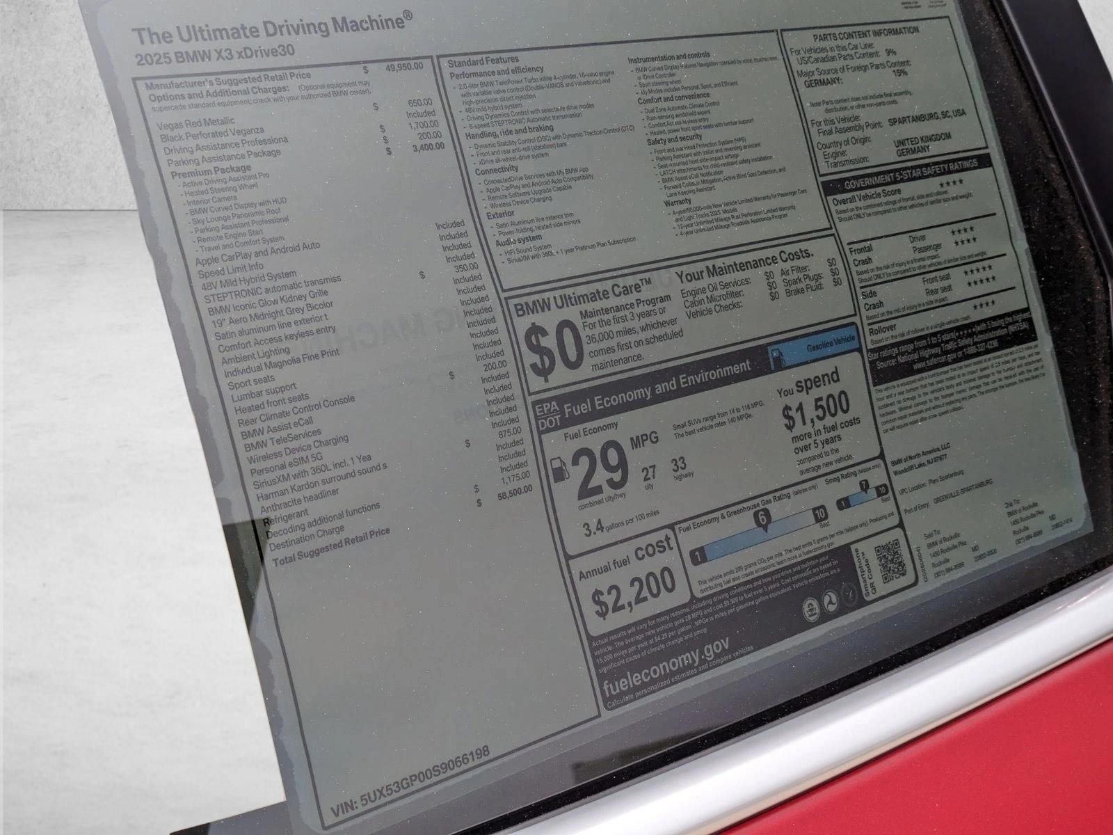 2025 BMW X3 30 xDrive Sports Activity Vehicle