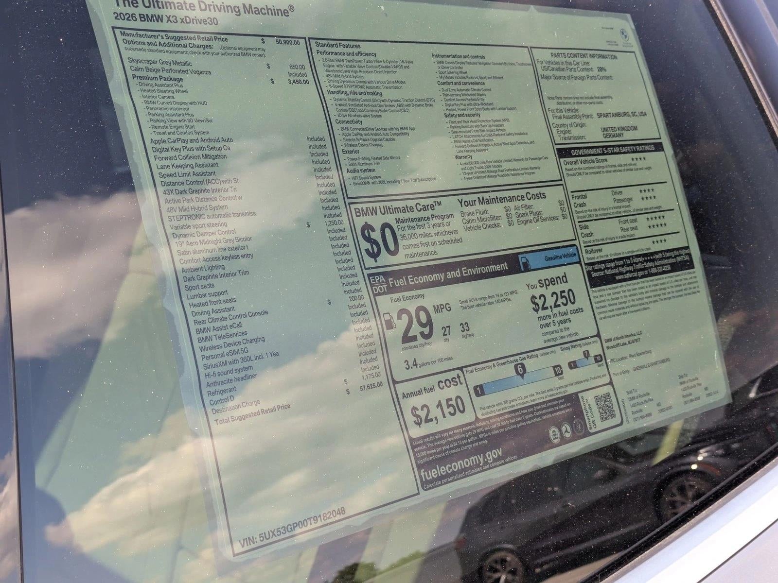 2026 BMW X3 30 xDrive Sports Activity Vehicle