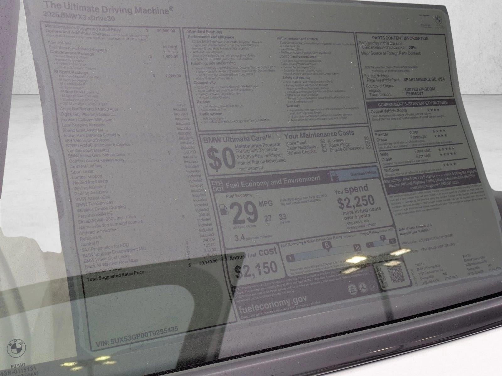 2026 BMW X3 30 xDrive Sports Activity Vehicle