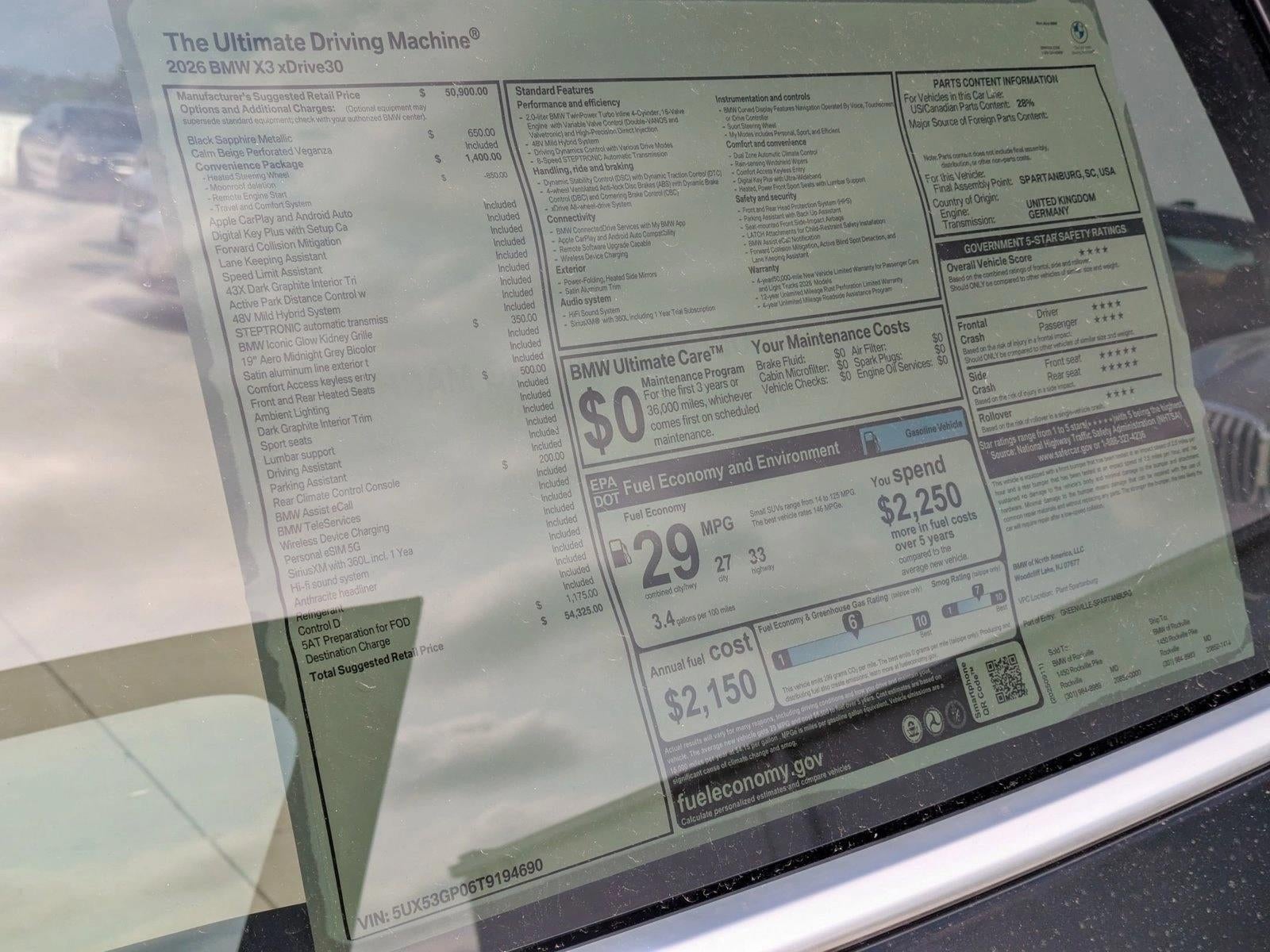 2026 BMW X3 30 xDrive Sports Activity Vehicle