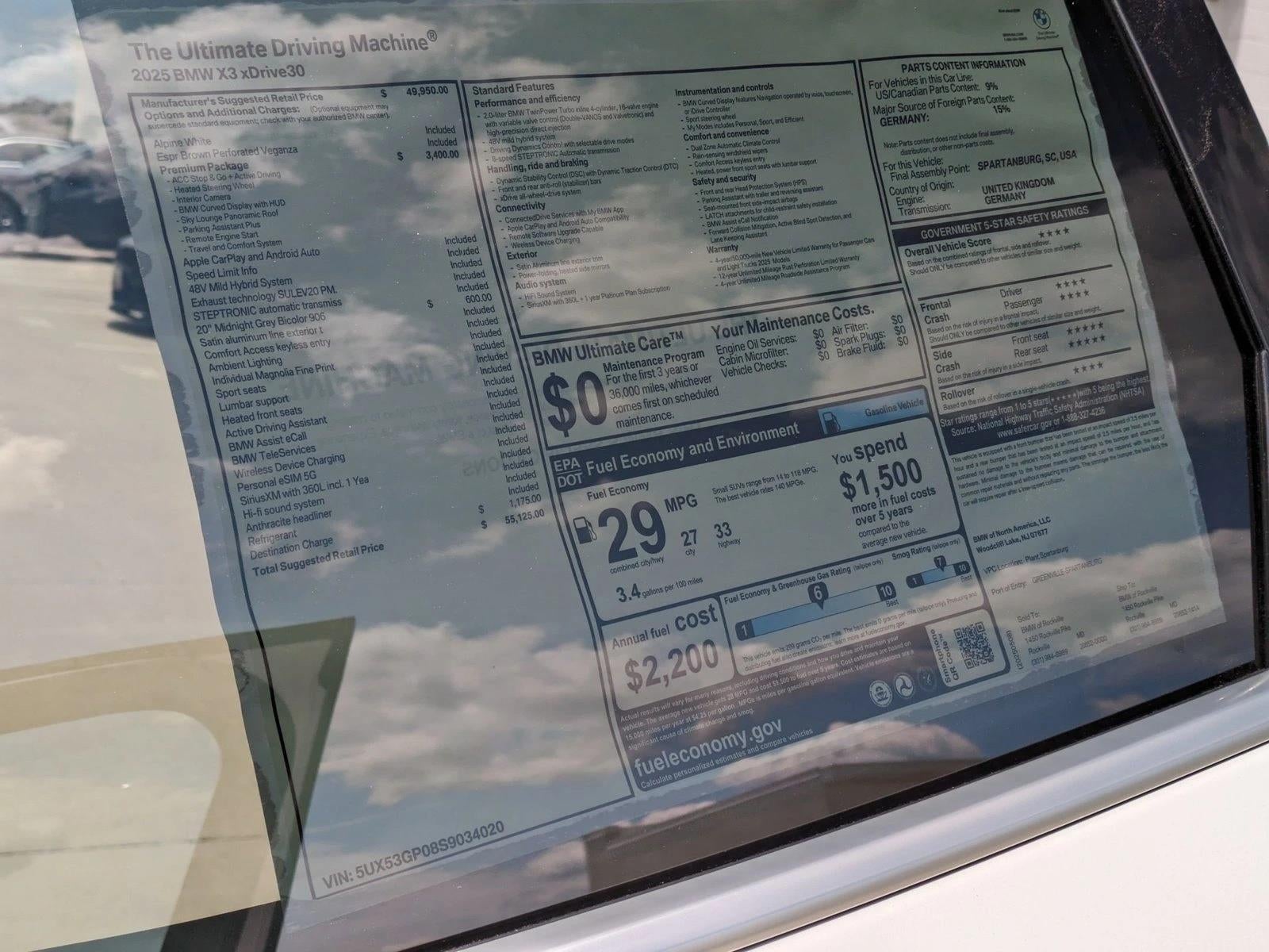 2025 BMW X3 30 xDrive Sports Activity Vehicle