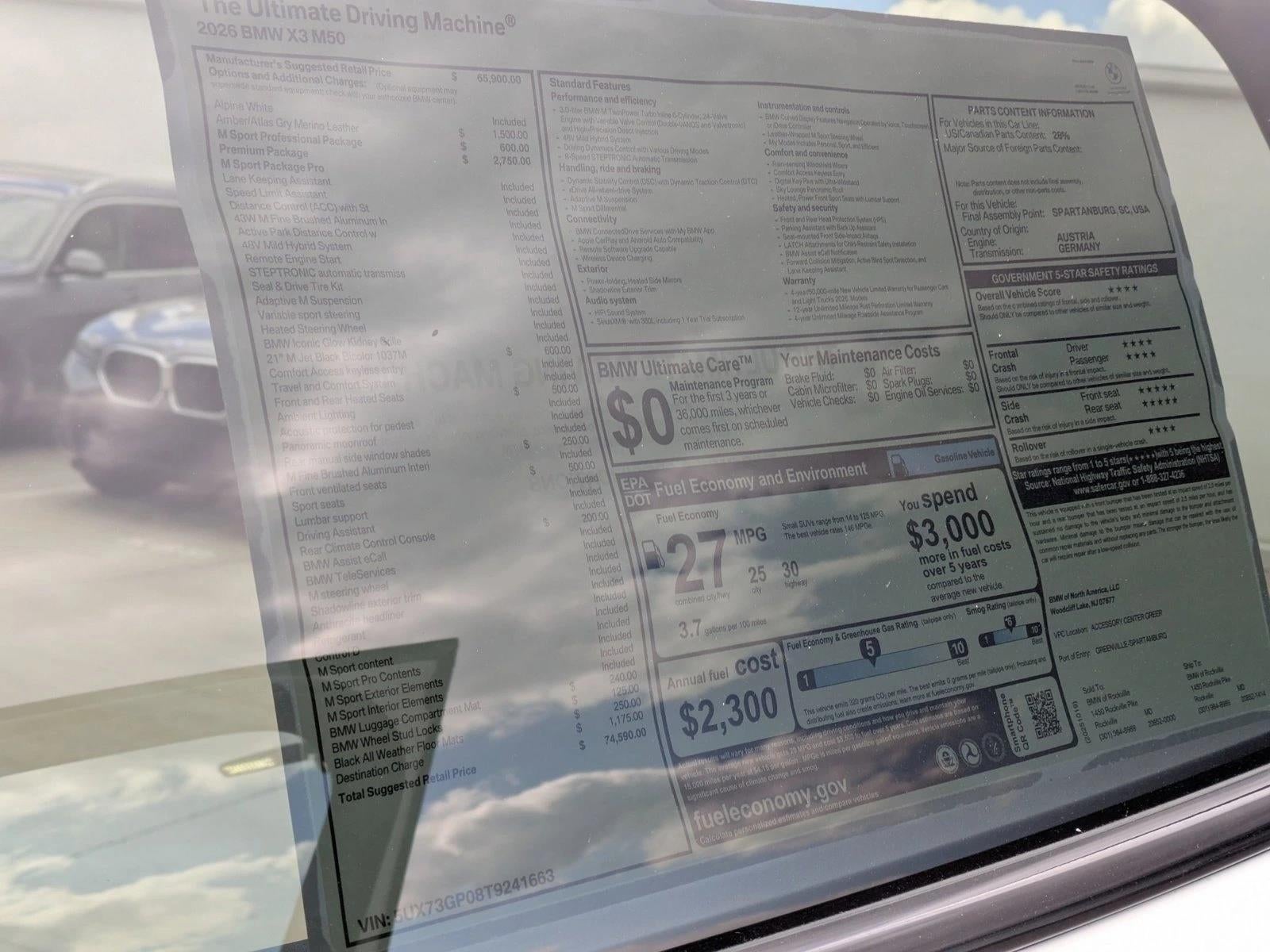 2026 BMW X3 M50 xDrive Sports Activity Vehicle