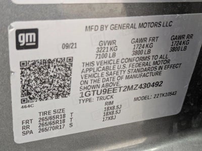 2021 GMC Sierra 1500 Crew Cab Short Box 4-Wheel Drive AT4