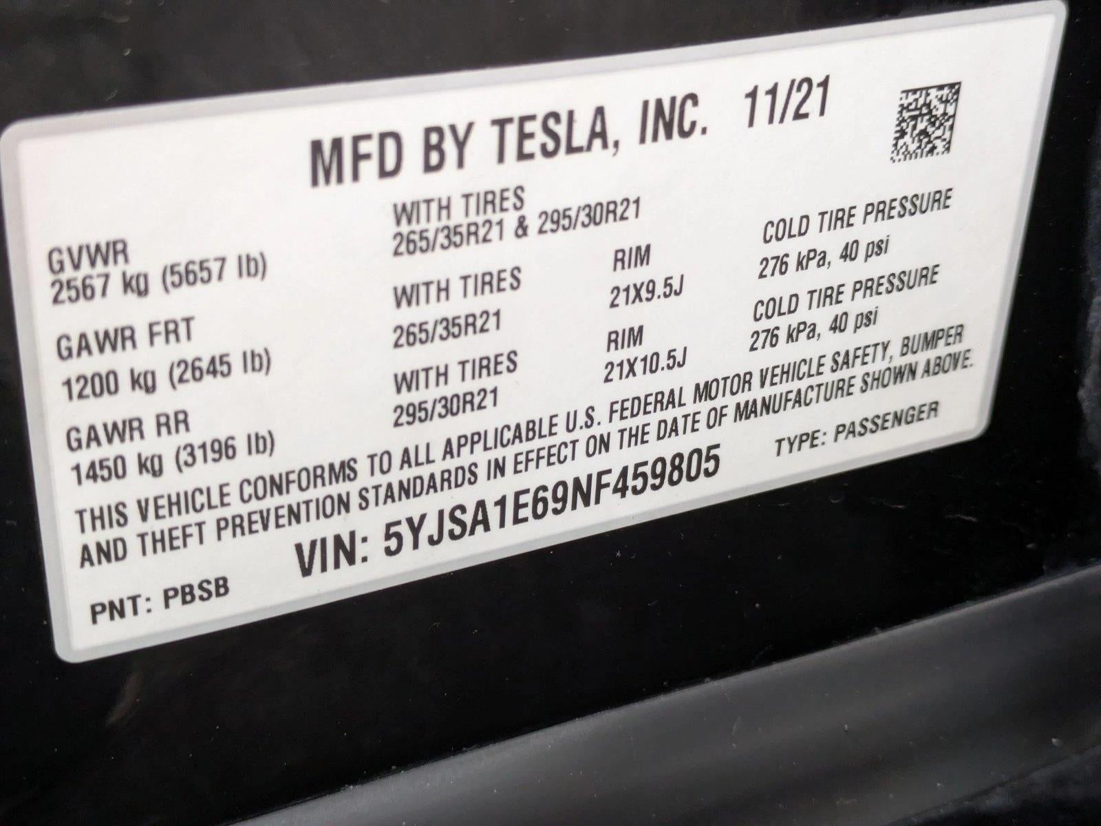 2022 Tesla Model S Plaid AWD