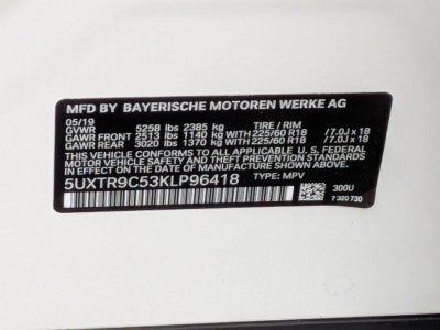 2019 BMW X3 xDrive30i Sports Activity Vehicle