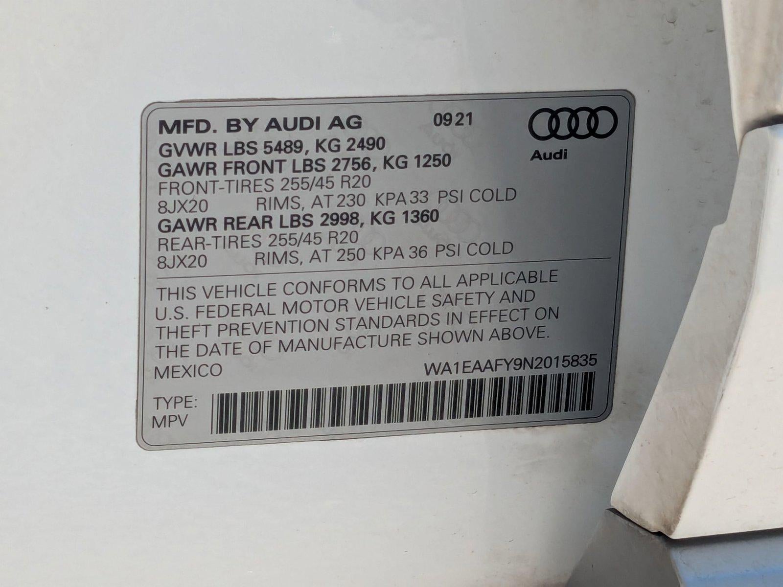 2022 Audi Q5 S line Premium Plus 45 TFSI quattro