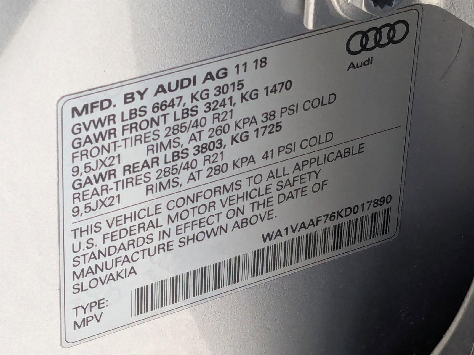 2019 Audi Q7 Prestige 55 TFSI quattro