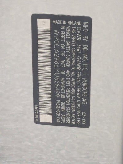 2000 Porsche Boxster Base