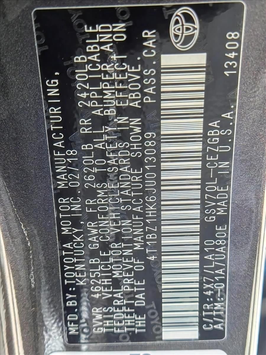 2018 Toyota Camry XLE V6