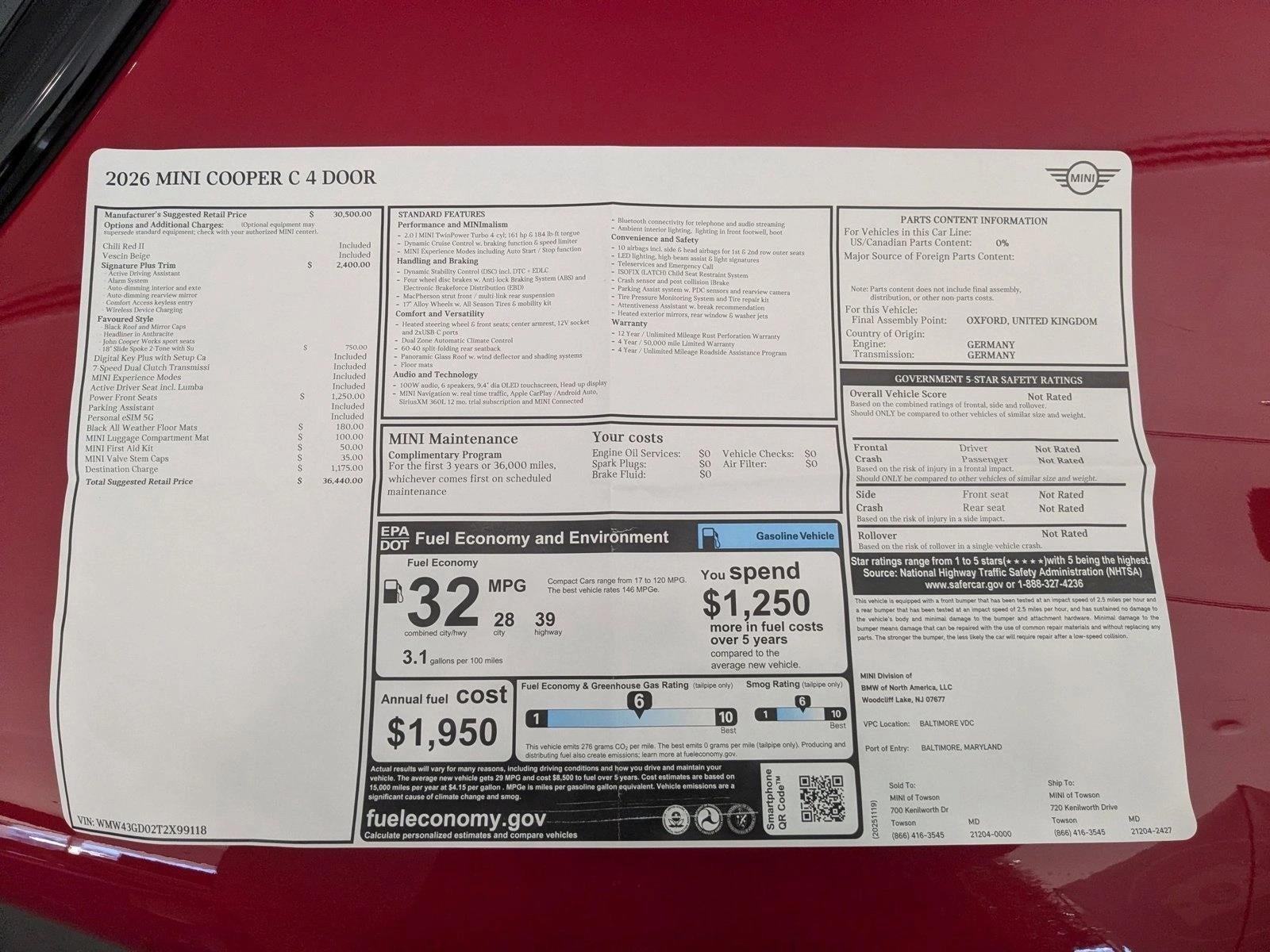2026 MINI Cooper Hardtop 4 Door Base