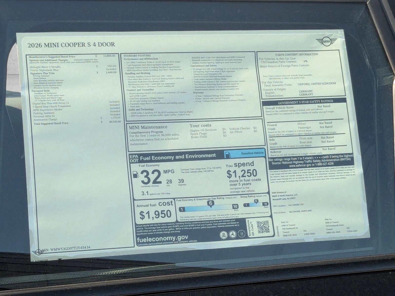 2026 MINI Cooper S Hardtop 4 Door Base