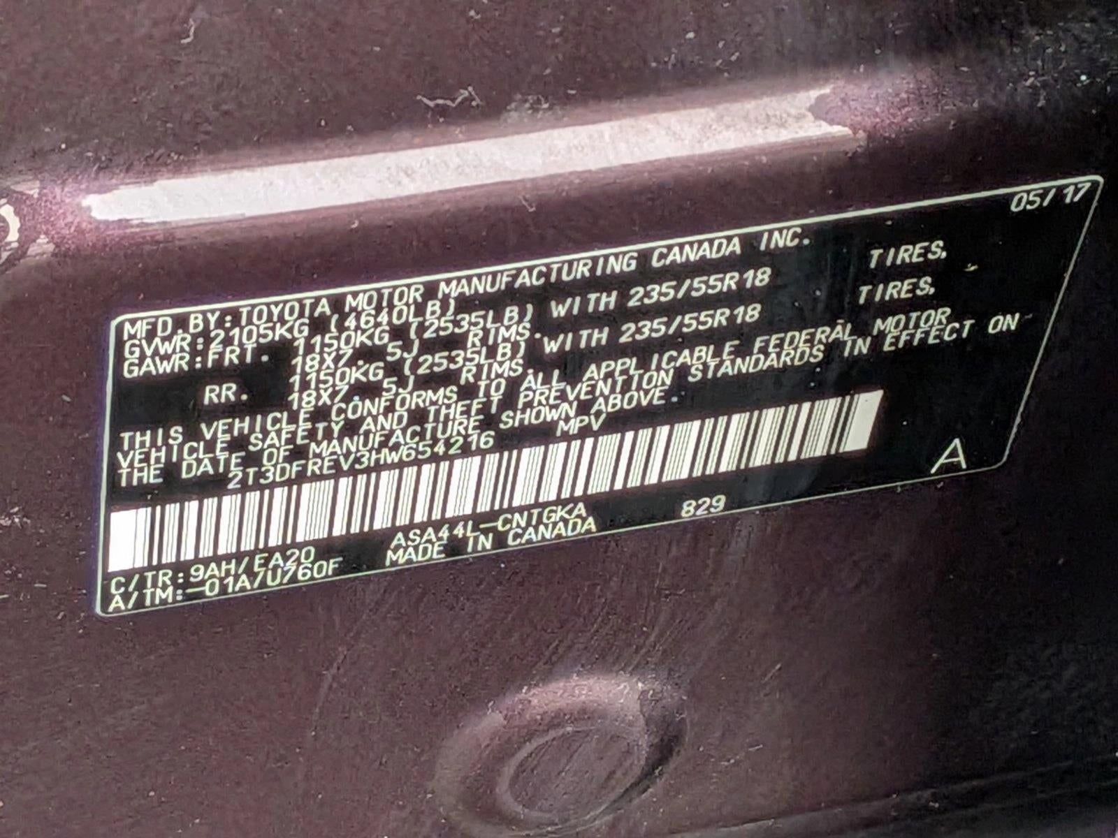 2017 Toyota RAV4 Limited AWD (Natl)