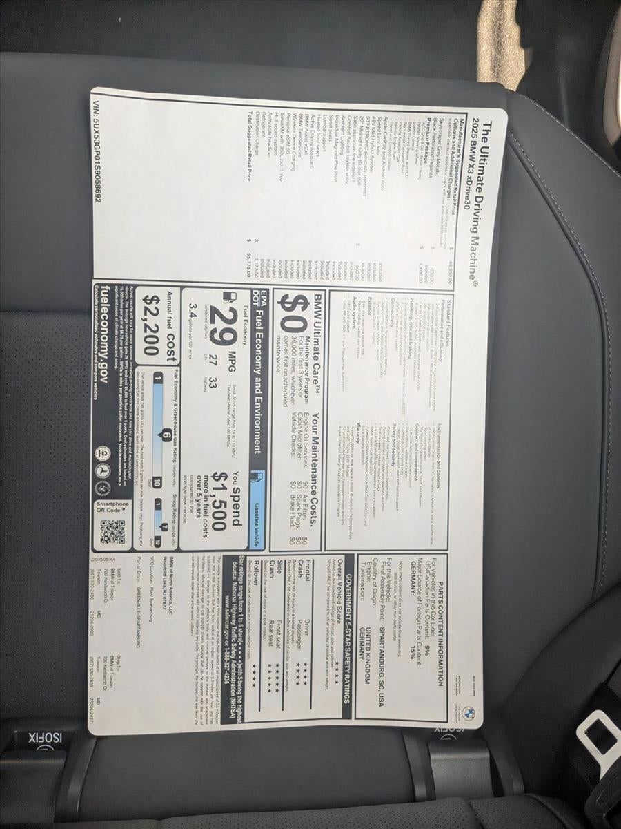 2025 BMW X3 30 xDrive Sports Activity Vehicle