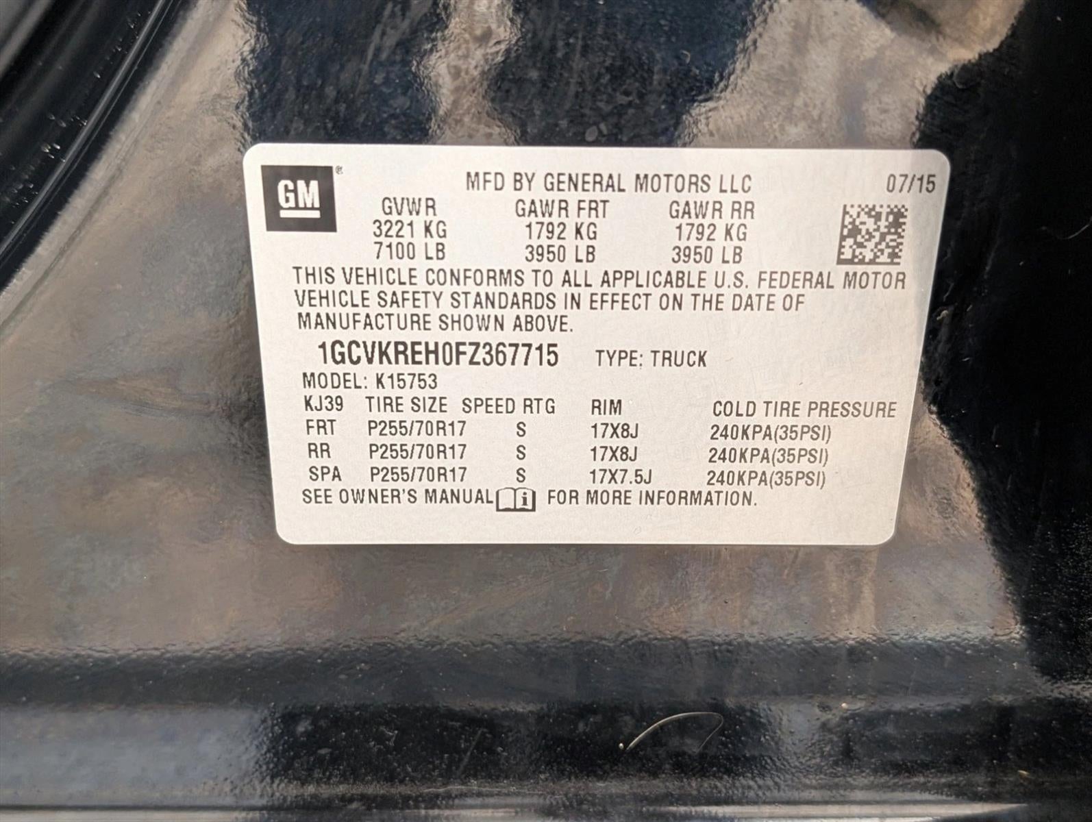 2015 Chevrolet Silverado 1500 Double Cab Standard Box 4-Wheel Drive LT