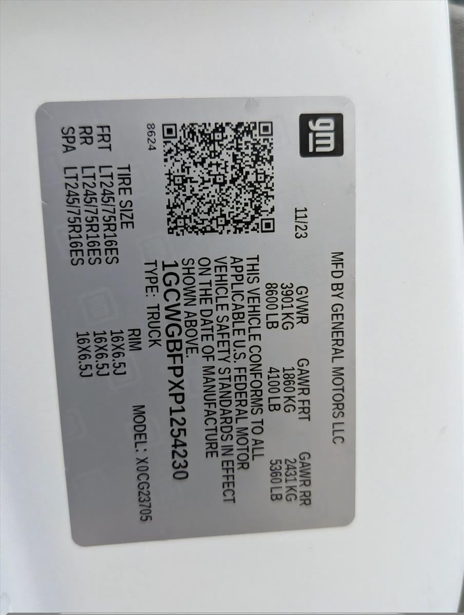 2023 Chevrolet Express Cargo Van 2500 Extended Wheelbase Rear-Wheel Drive