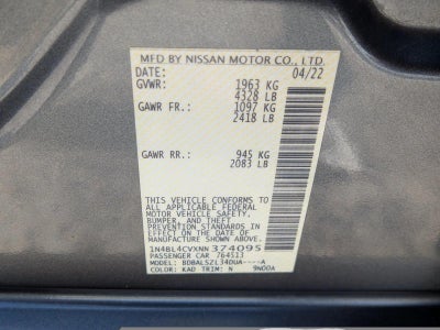 2022 Nissan Altima 2.5 SR Sedan