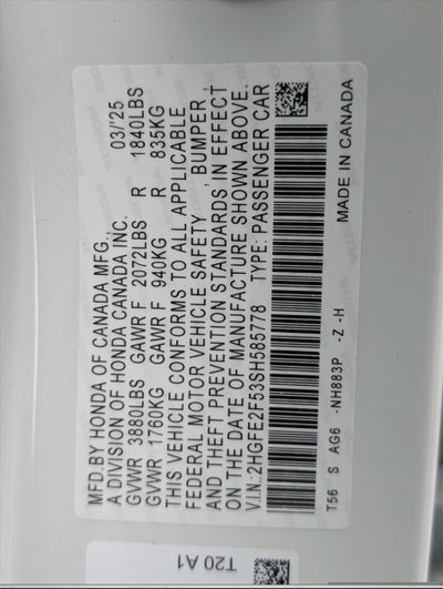 2025 Honda Civic Sedan Sport CVT