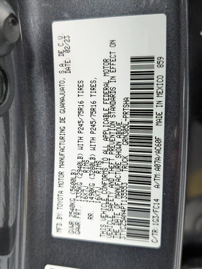 2023 Toyota Tacoma 4WD 4WD SR5 Double Cab 5' Bed V6 AT (Natl)