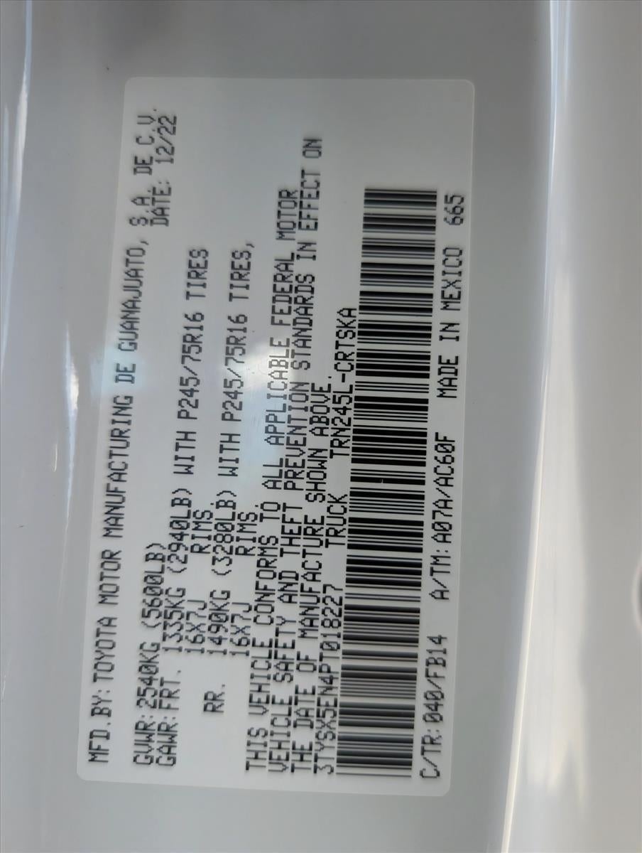 2023 Toyota Tacoma 4WD 4WD SR Access Cab 6' Bed I4 AT (Natl)