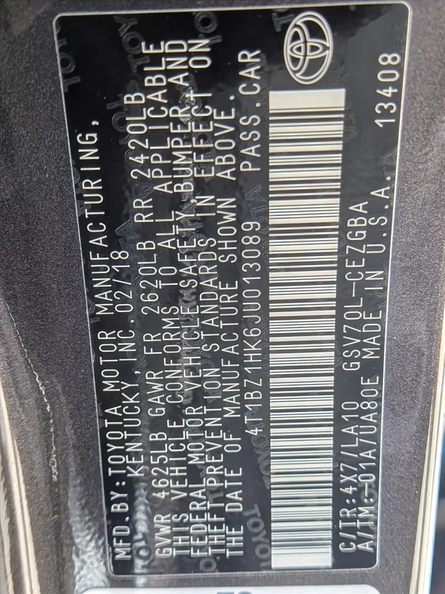2018 Toyota Camry XLE V6 Auto (Natl)