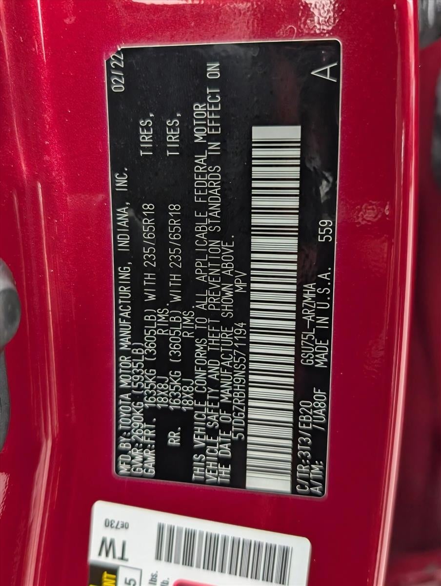 2022 Toyota Highlander XLE AWD (Natl)