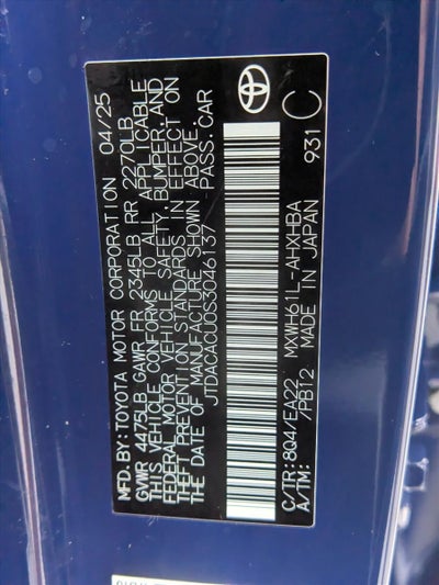 2025 Toyota Prius Plug-In Hybrid XSE Premium (Natl)