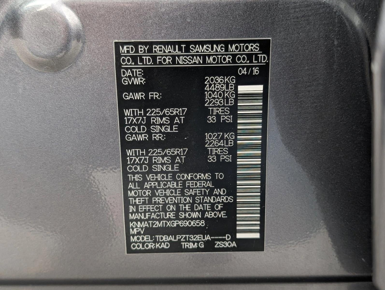 2016 Nissan Rogue FWD 4dr S