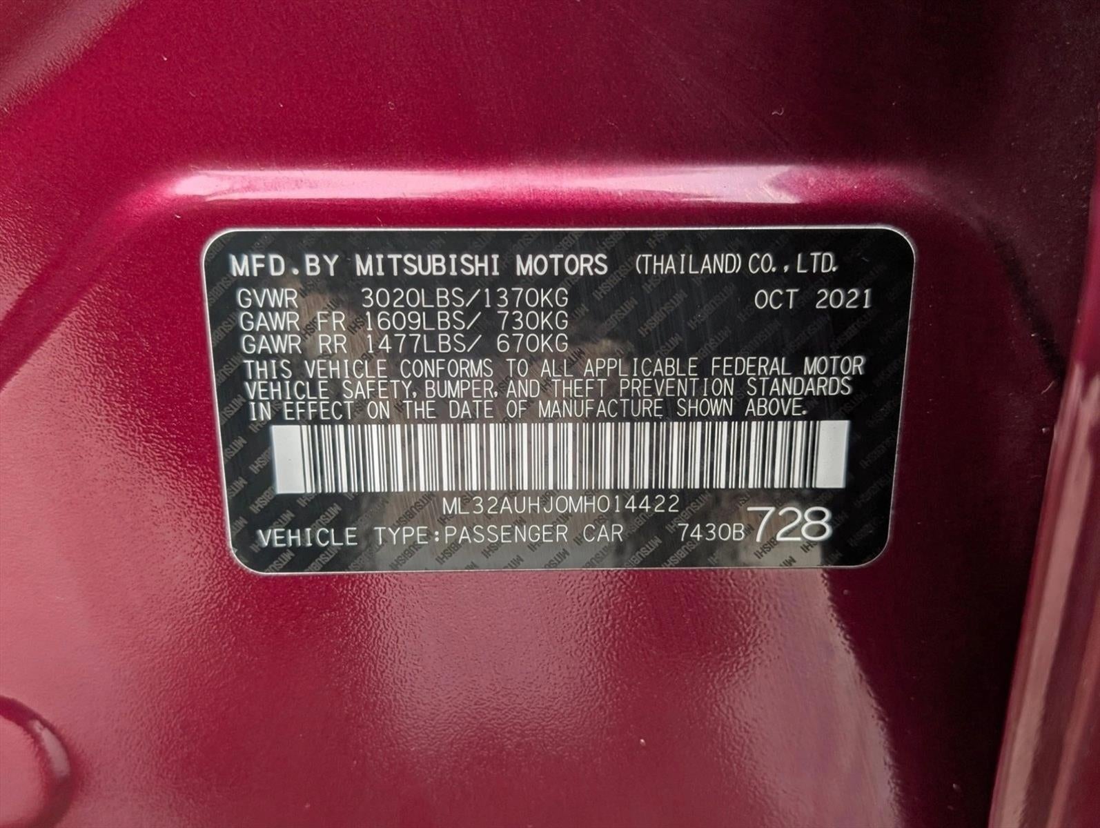 2021 Mitsubishi Mirage ES CVT